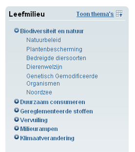 niet onderstreepte links in een herkenbaar navigatieblok